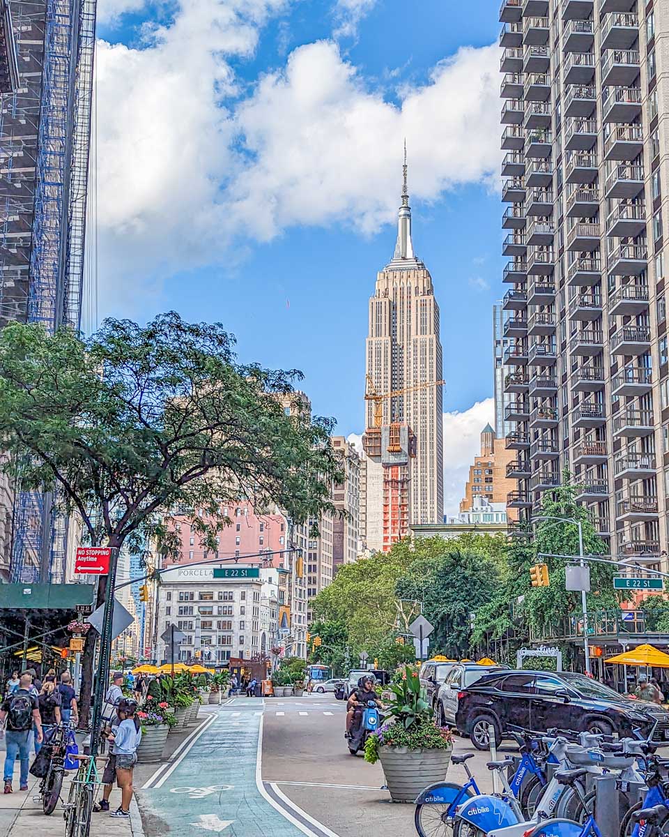 Empire State Building as seen from the streets of New York City