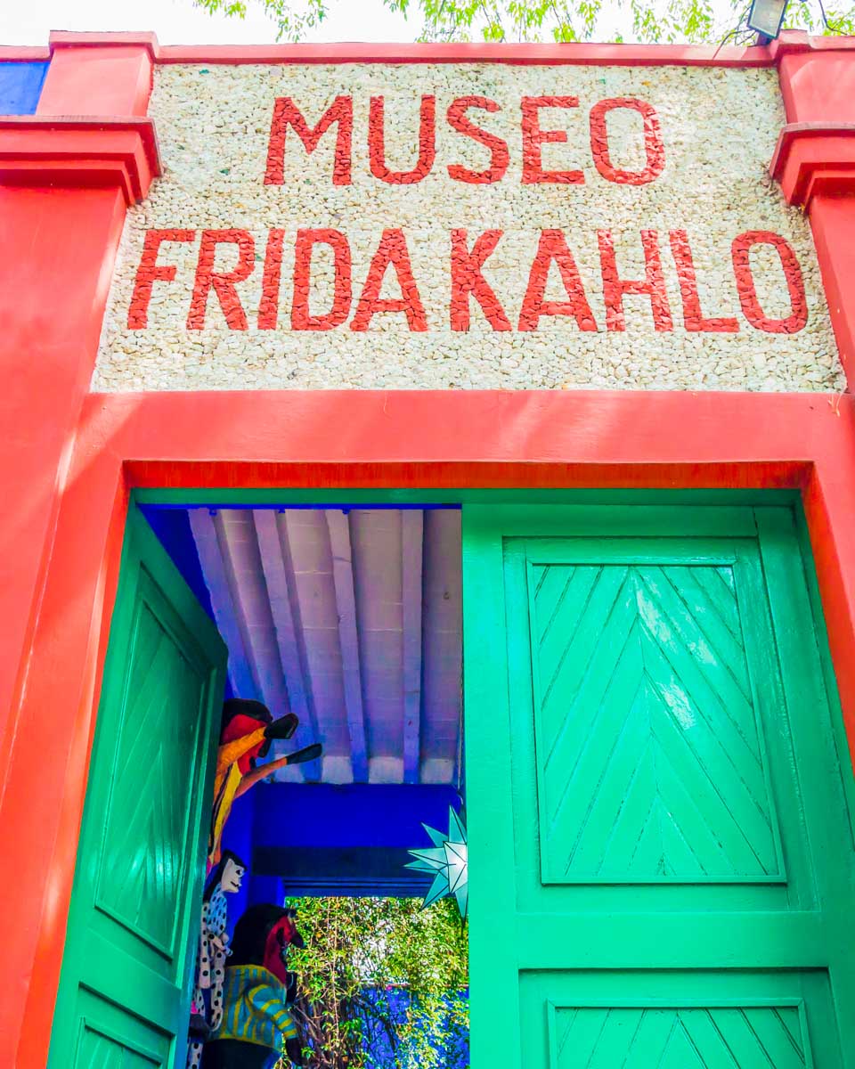 Entrance to the Frida Kahlo Museum entrance in Mexico City