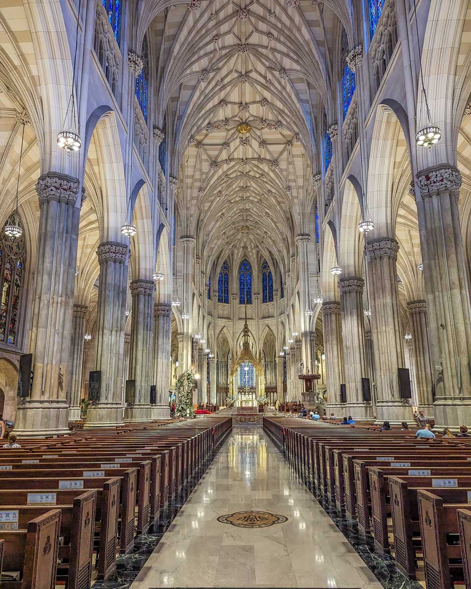 Inside the St. Patrick's Cathedral in New York City