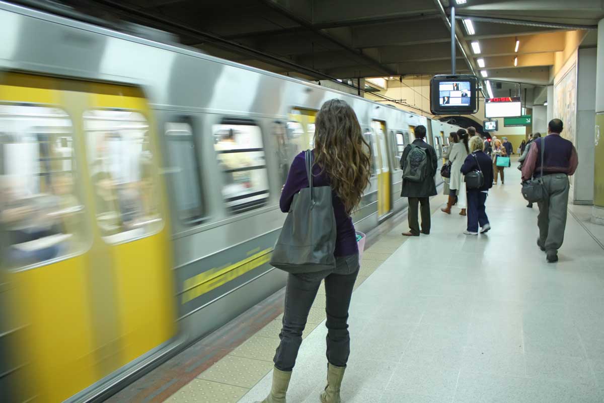 People wait for the subway in Buenos Aires, Argentina