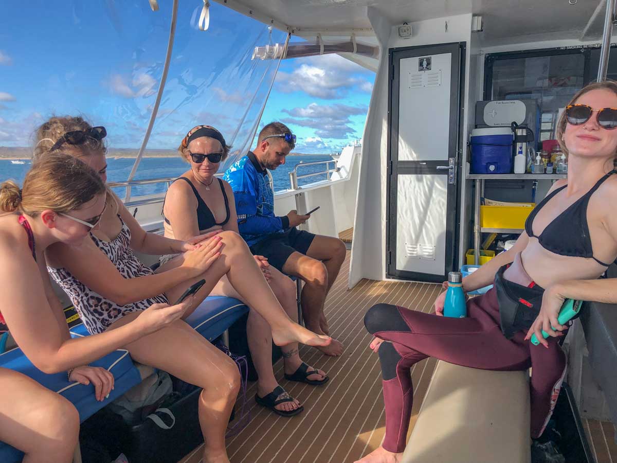 Tour group on a whale shark tour off the coast of Cabo San Lucas, Mexico