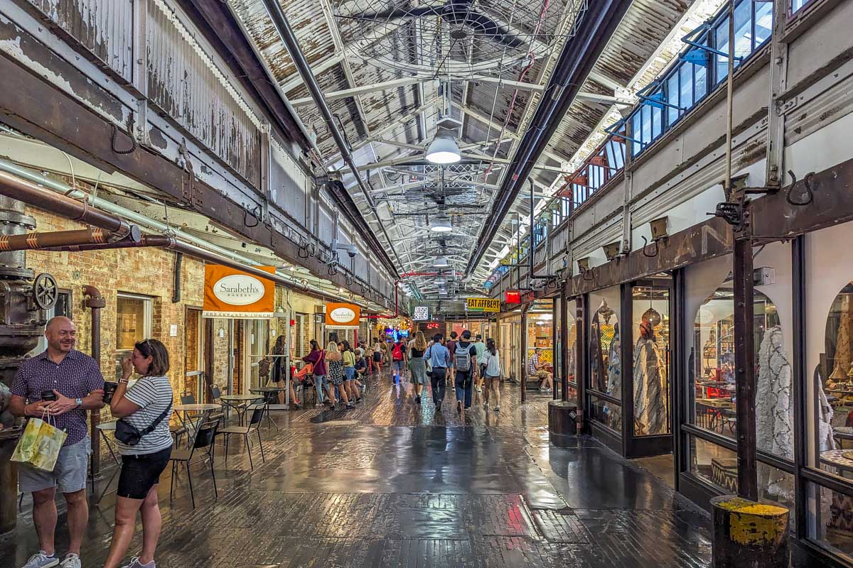the inside of the Chelsea Market