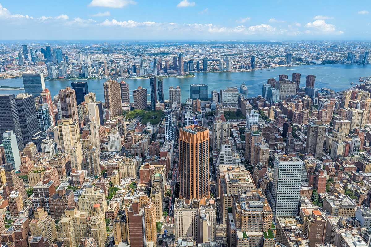 View of New York City downtown Manhattan from the Empire State Buildings in NYC