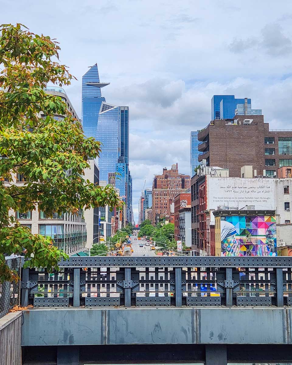 View of New York City from the High Line Trail