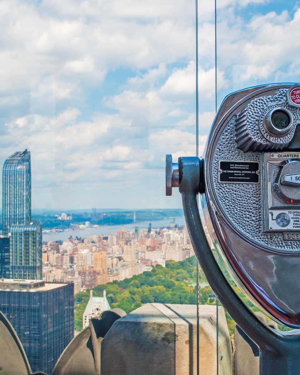 Views of Central Park from the the Top of the Rock Observation deck in NYC