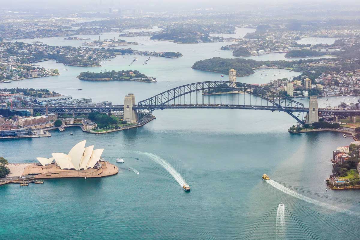 Sydney Harbour Bridge and the Sydney Opera House in Sydney
