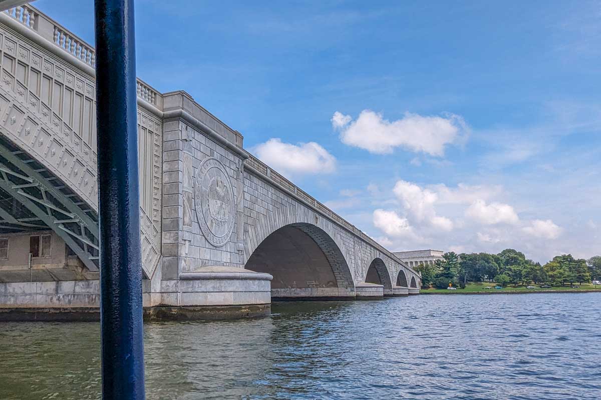 Views of a bridge as we cruise the Potomac River in Washington DC