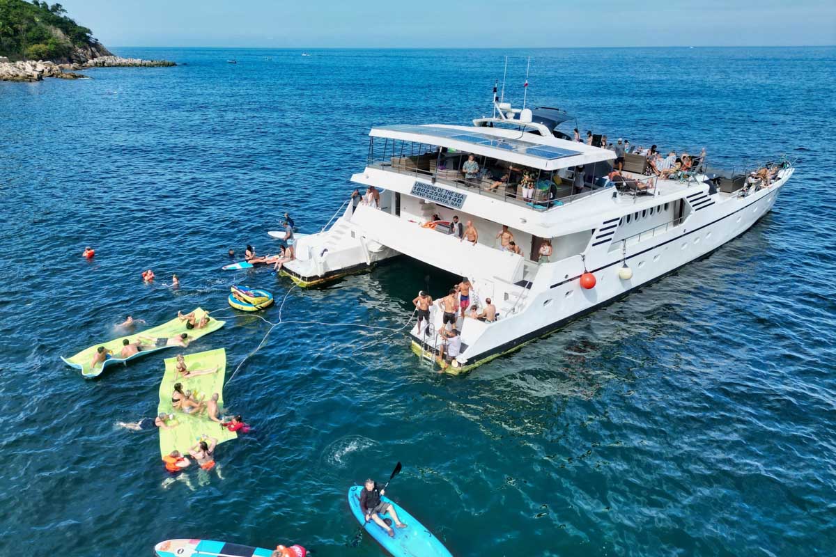 Water sports on the Chica LoccaTours Catamaran in Puerto Vallarta