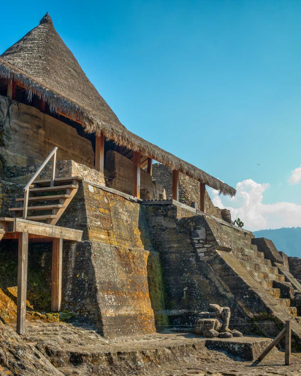 A building part of the Zona Arqueológica de Malinalco, Mexico