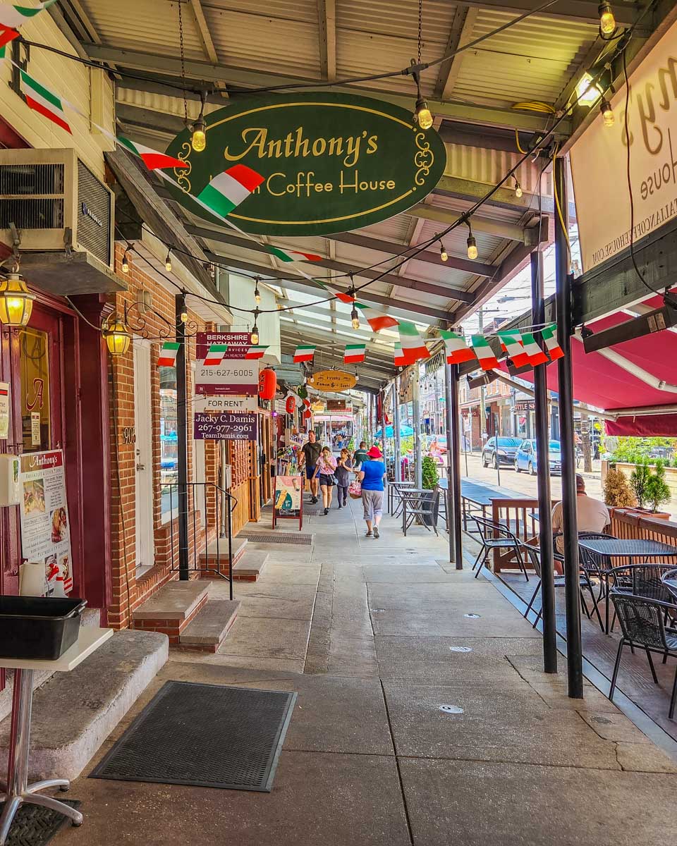 A cute sidewalk at the Italian Market in Philadelphia, USA