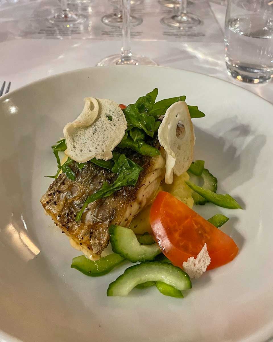 A meal served on the Fremantle lunch cruise in Perth, WA