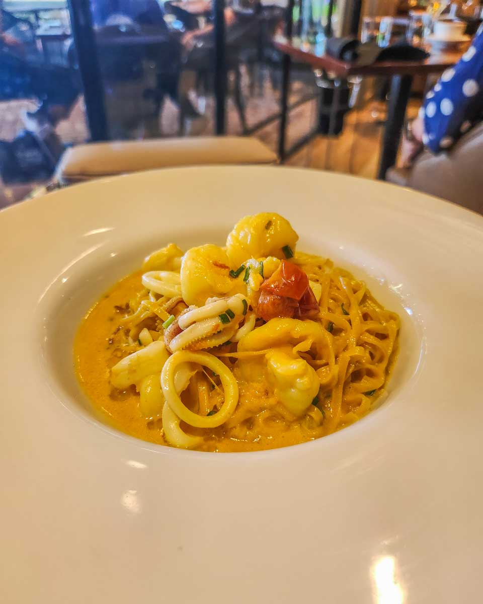 A pasta dish at a winery in the Swan Valley, Perth