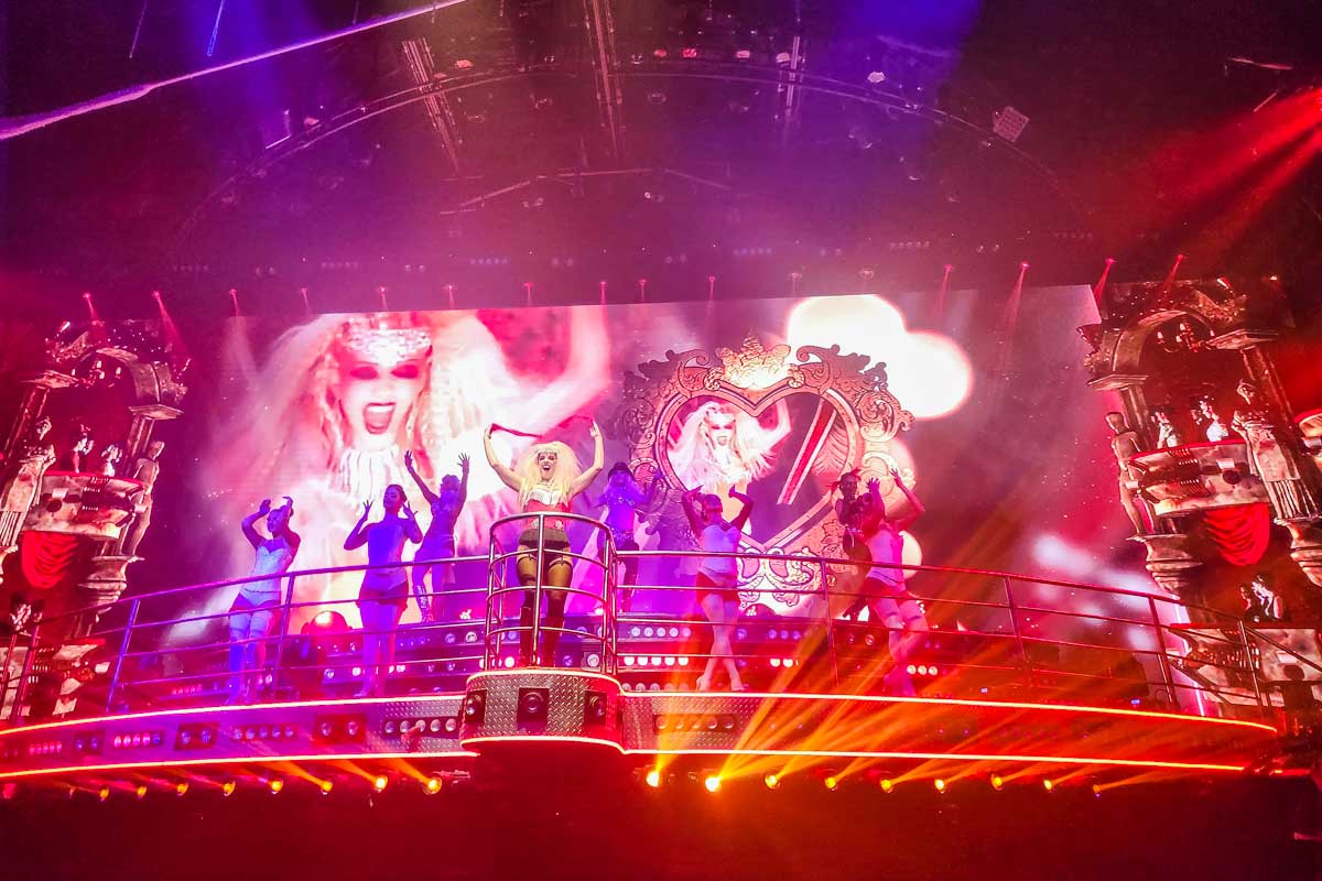 A performer on the main stage at Coco bongo, Mexico