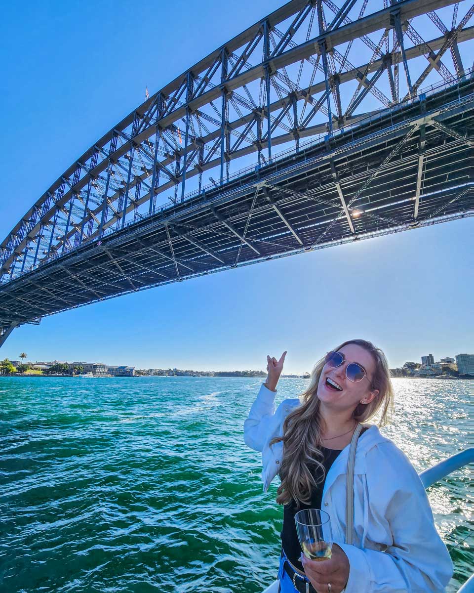 Bailey is excited as we see the Sydney Harbour Bridge from a Sydney Harbour Cruise