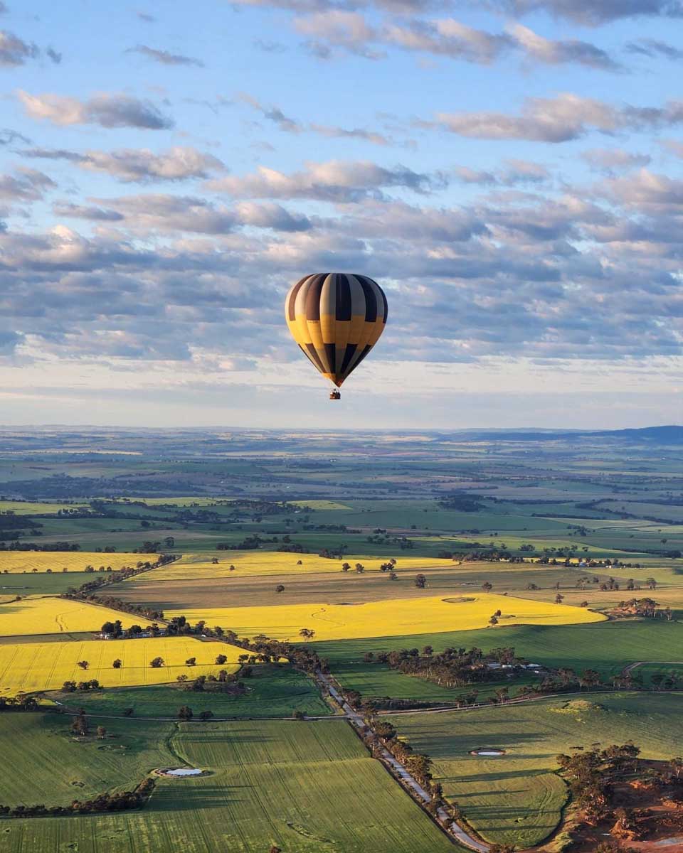 Ballooning in the Avon Valley at sunset