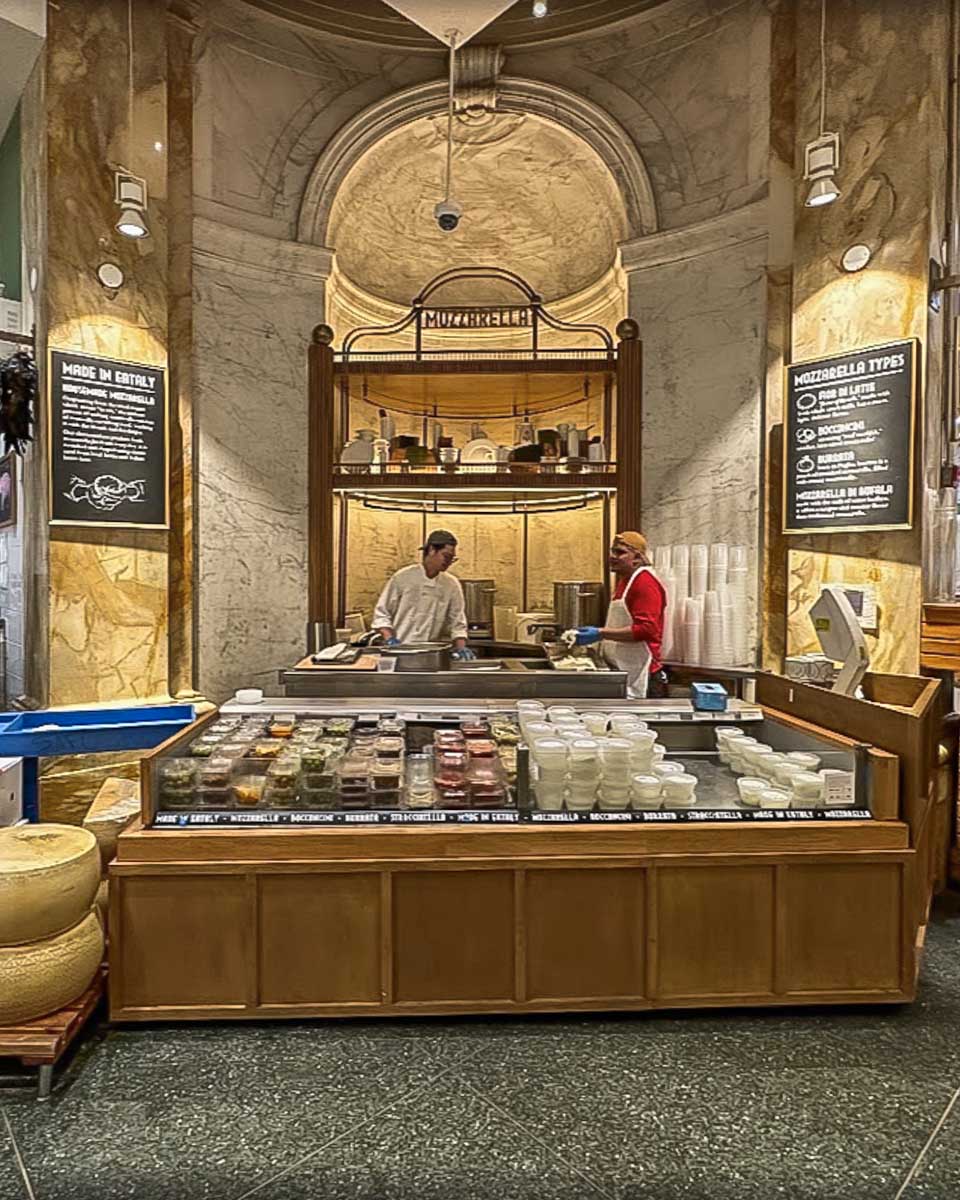 Cheese counter at Eataly NYC, USA