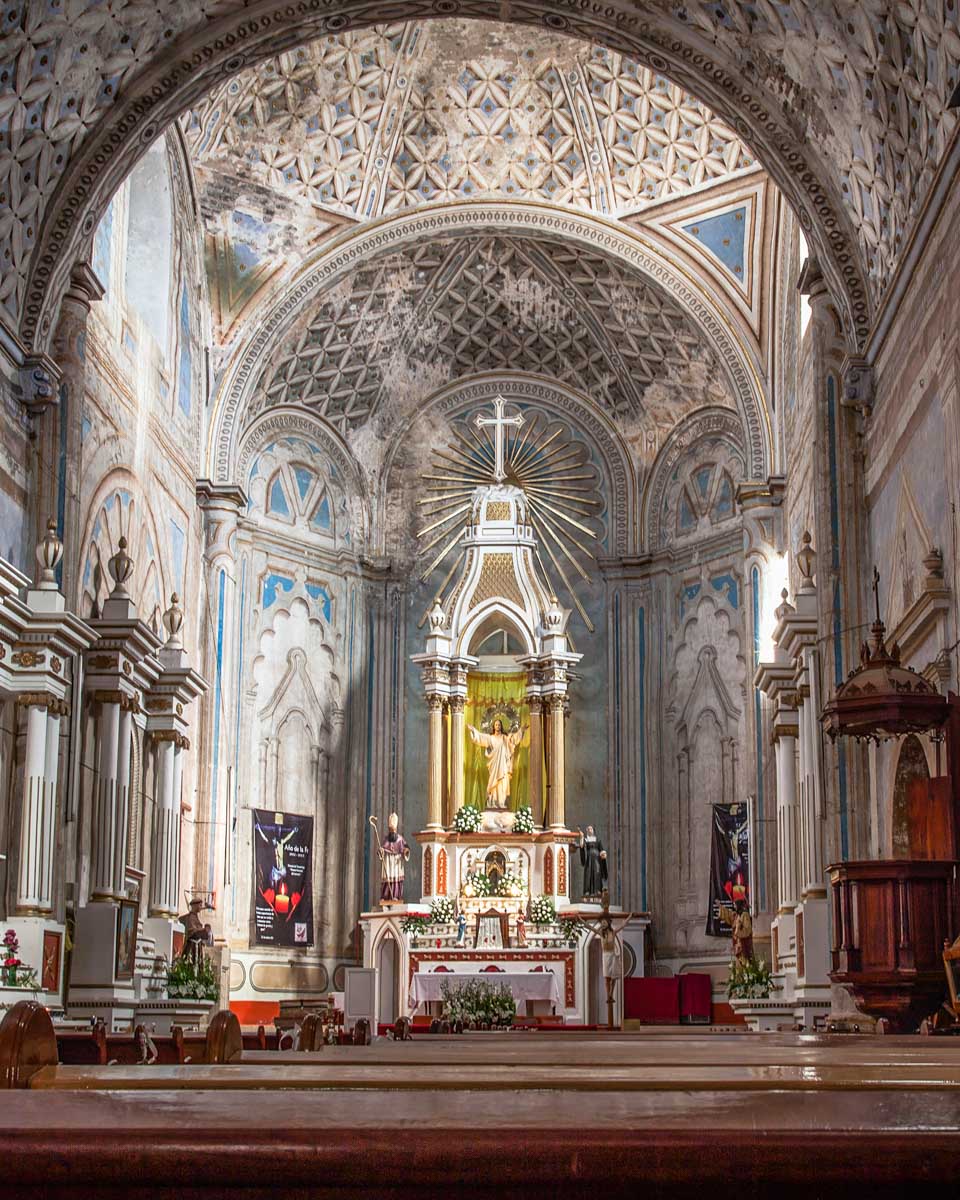 Inside of the Malinalco Cathedral