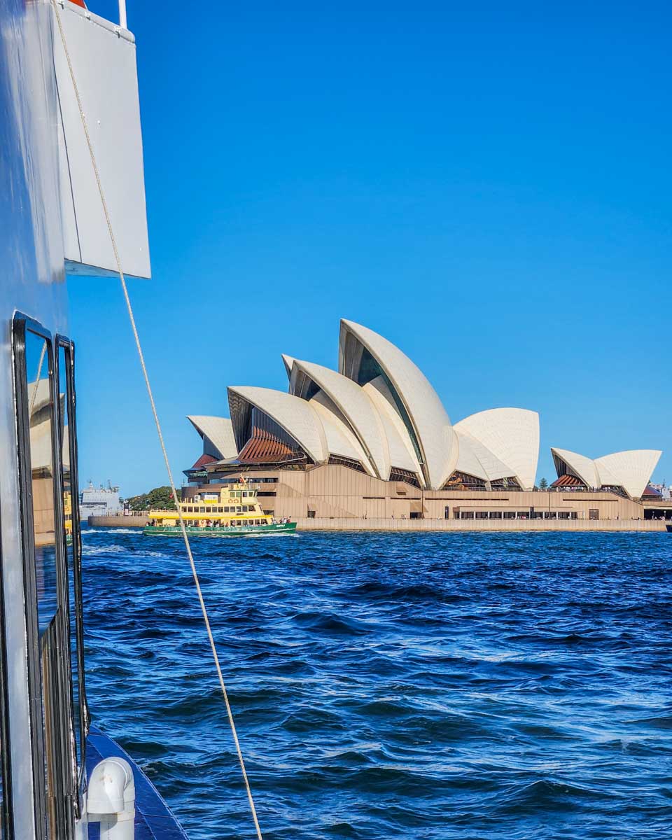 Our Sydney Harbour cruise sails towards the Sydney Opera House