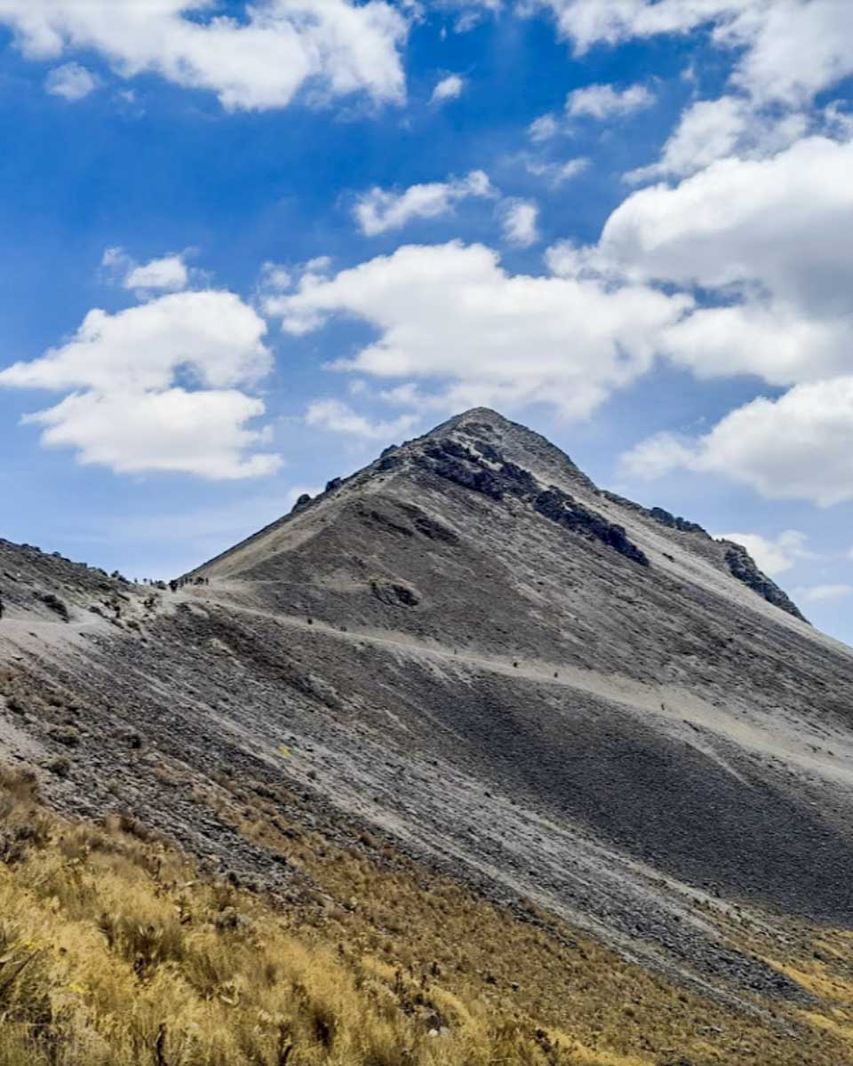 People climb Nevado de Toluca Volcano in Mexico