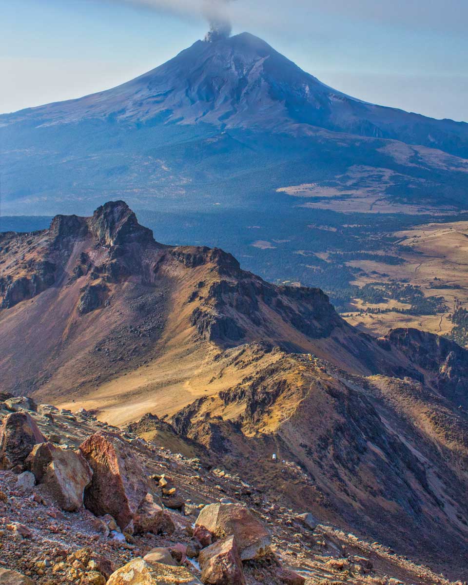 Popocatépetl as seen from Iztaccihuatl Volcano 