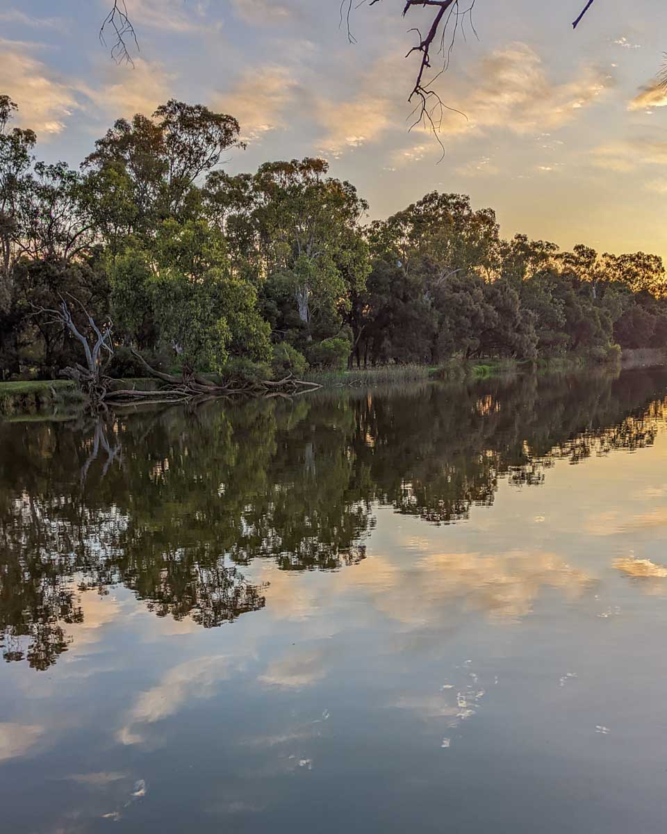 The swan river at sunset