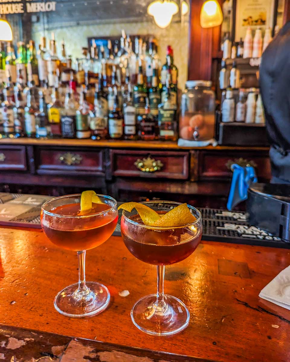 Two cocktails at Sassafras in Philadelphia, USA