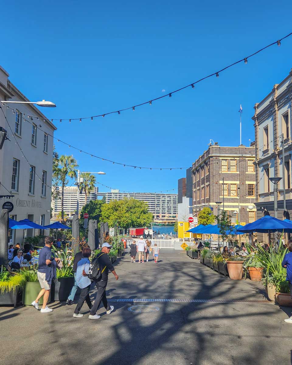 Views fo the water from The Rocks in Sydney, Australia