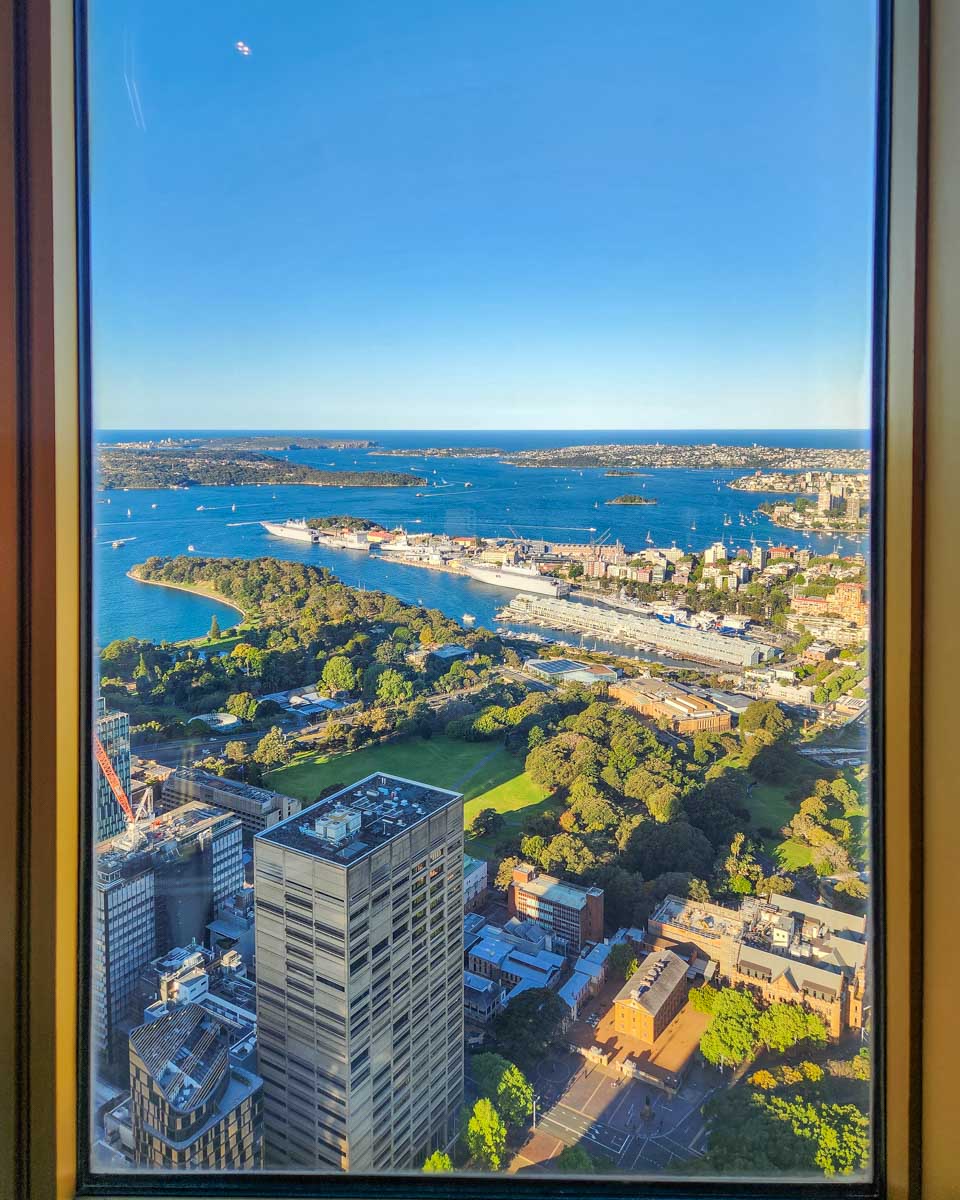 Views out the window of Sydney as seen from the Sydney Tower Eye, Australia