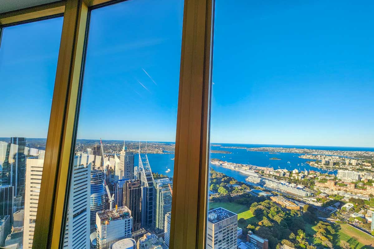 Views out the windows at Sydney Eye Tower