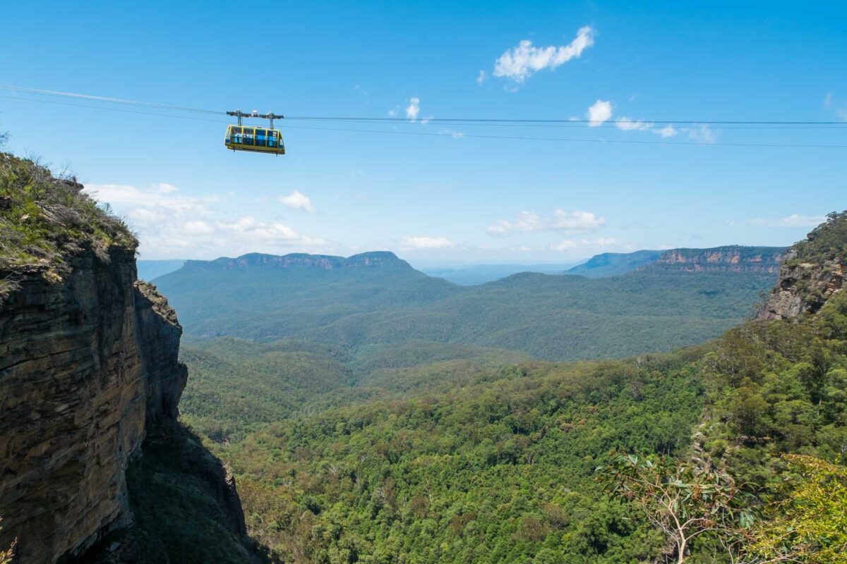 Cable car at Scenic World in blue mountains National Park