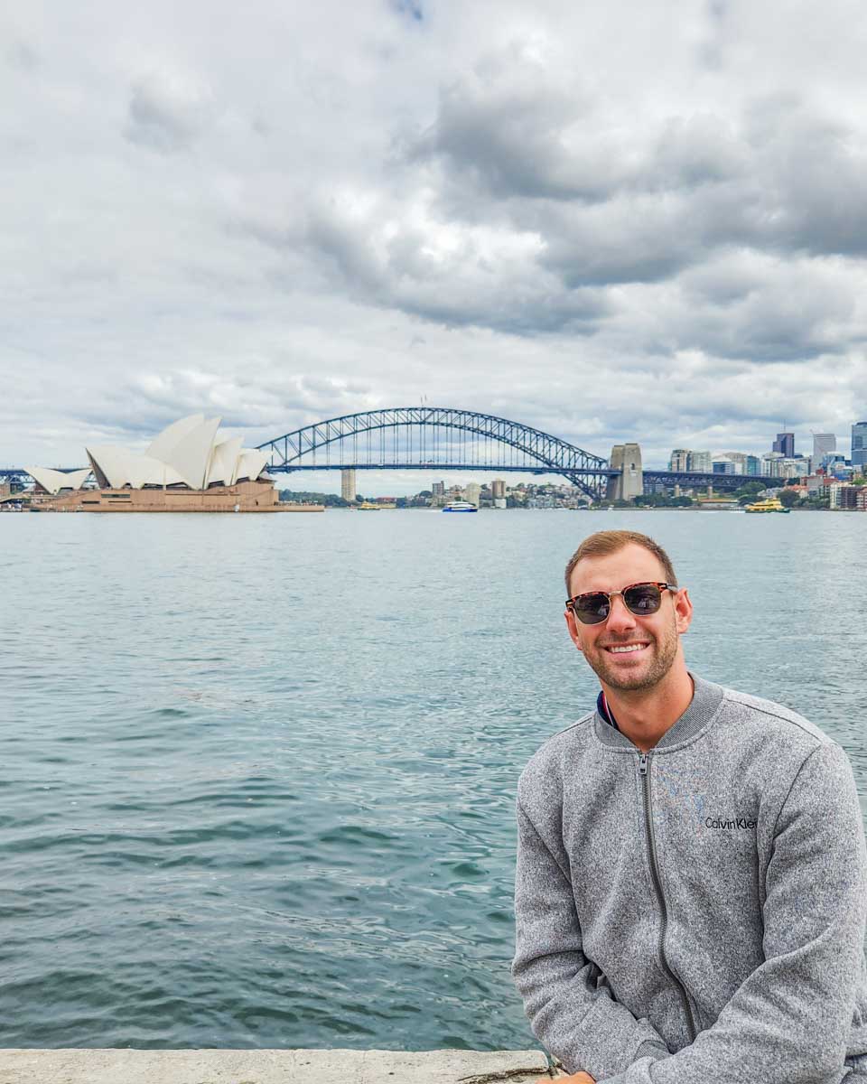 Daniel at Mrs Macquarie’s Chair in Sydney, Australia