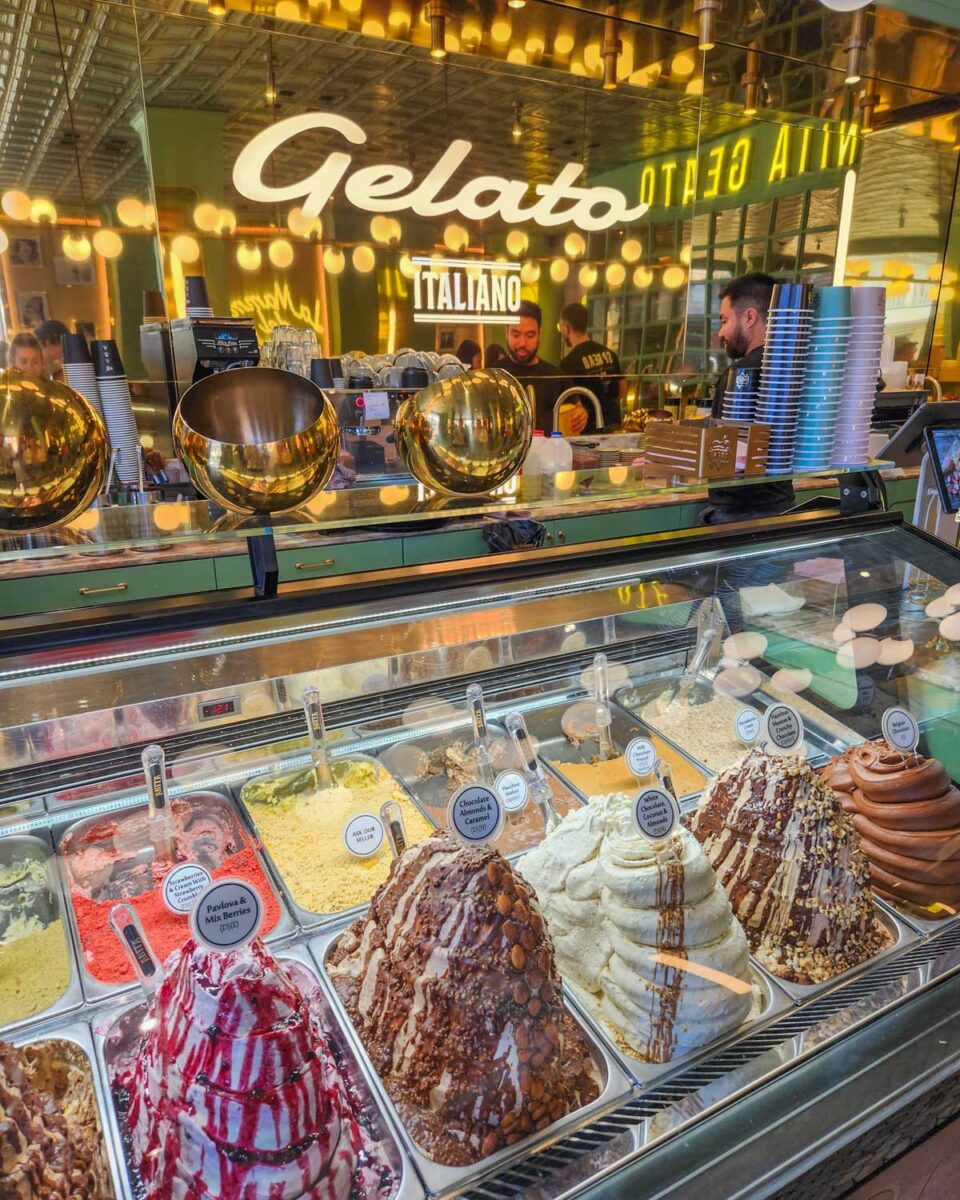 gelato selection at Anita Gelato in Manly, Australia