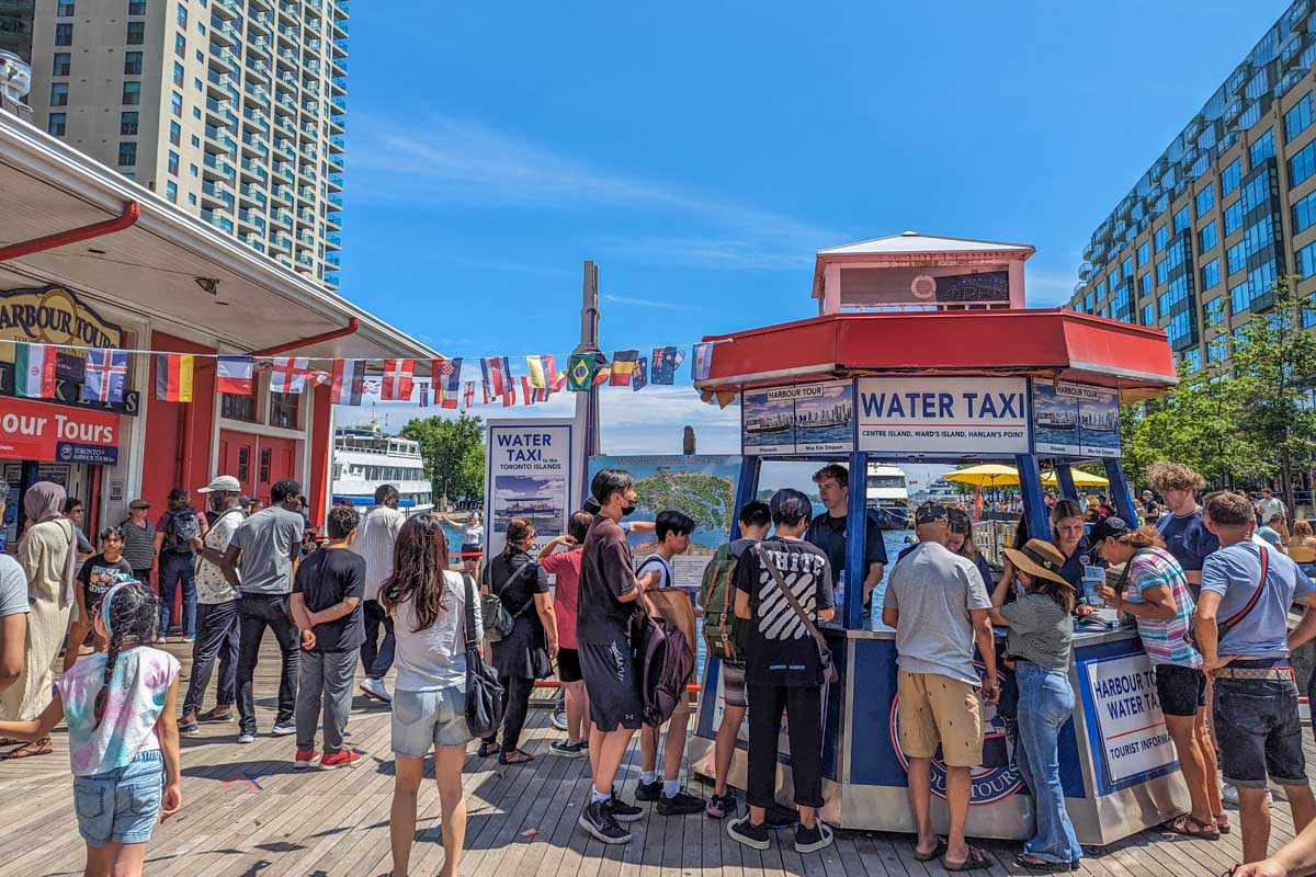 A water taxi station to the Toronto Islands