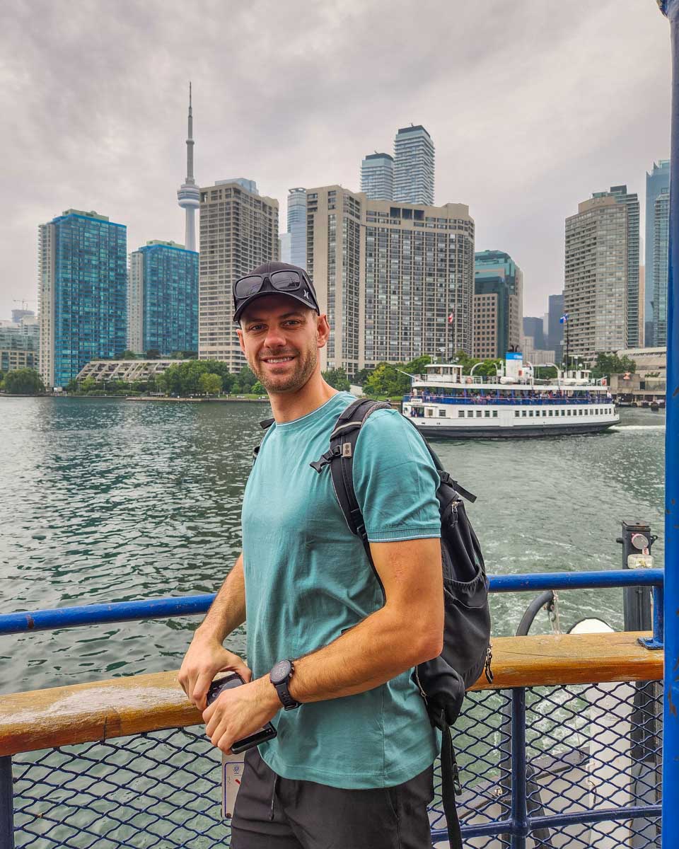 Daniel on the ferry to the Toronto Islands in Toronto
