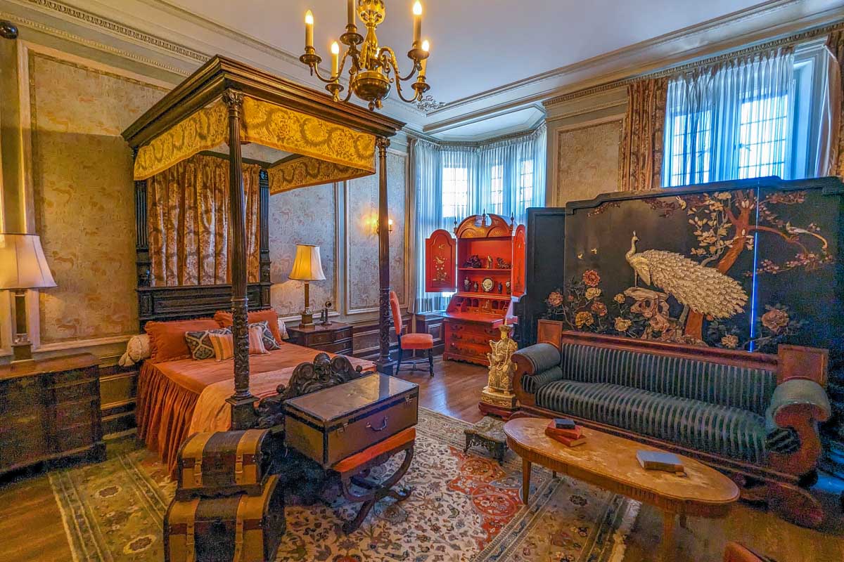 One of the bedrooms at Casa Loma in Toronto