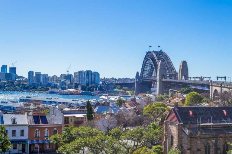 Sydney Harbour Bridge from Observatory Hill in Sydney
