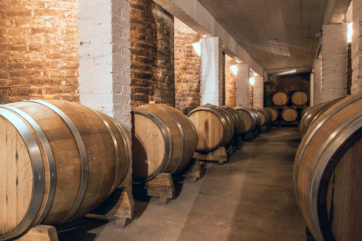 Underground wine cellar for barrels in Mendoza, Argentina