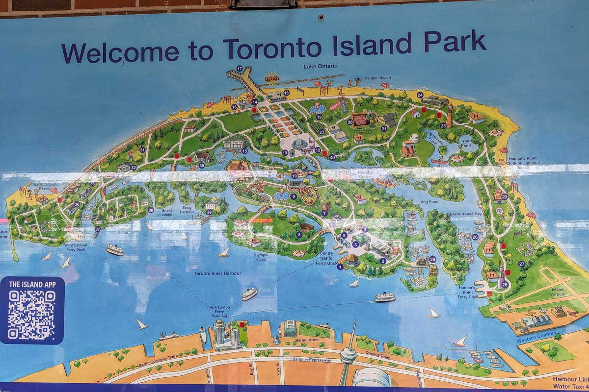 map of the Toronto Islands