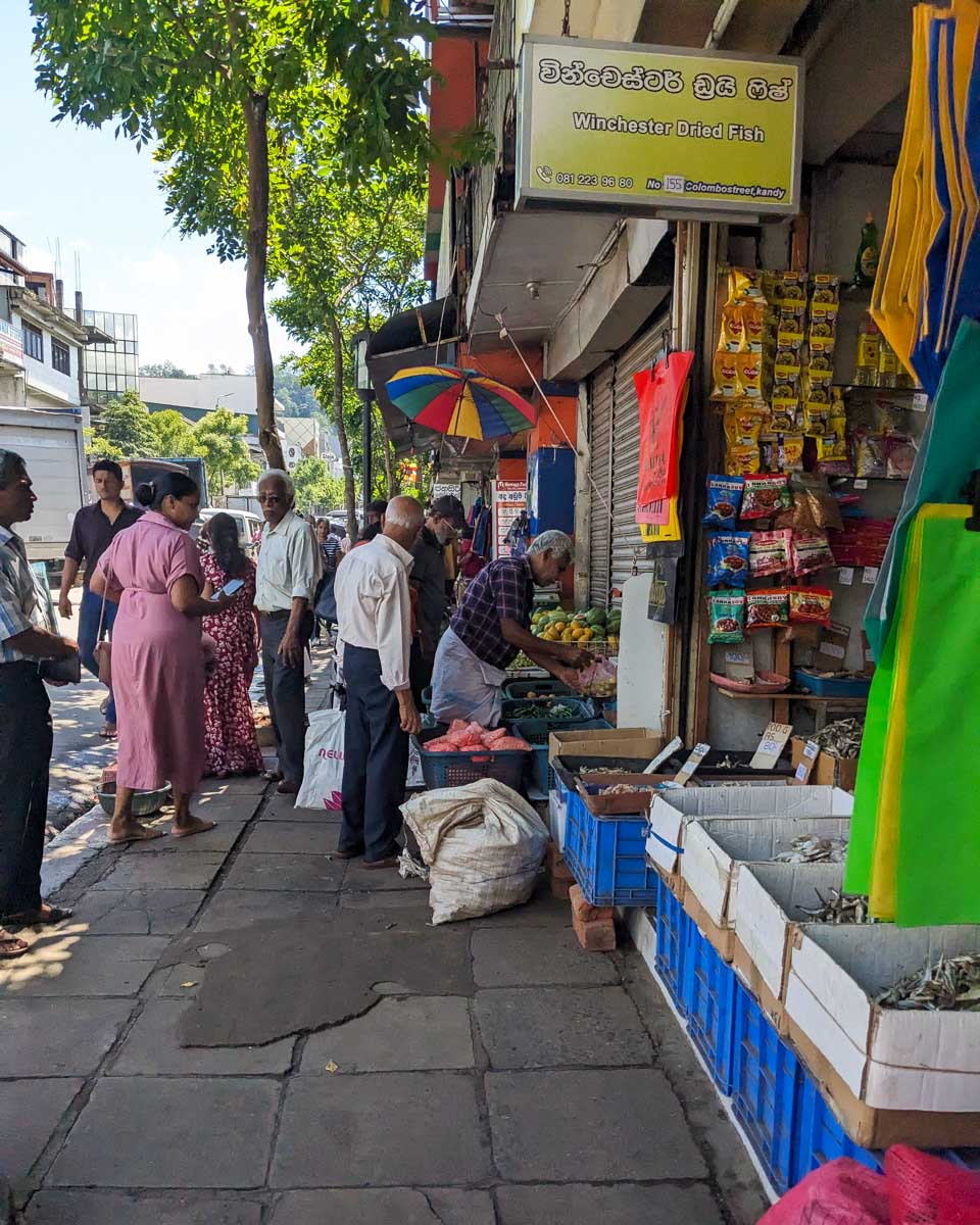 A small store called Winchester Dried Fish sells fish in Kandy Sri Lanka