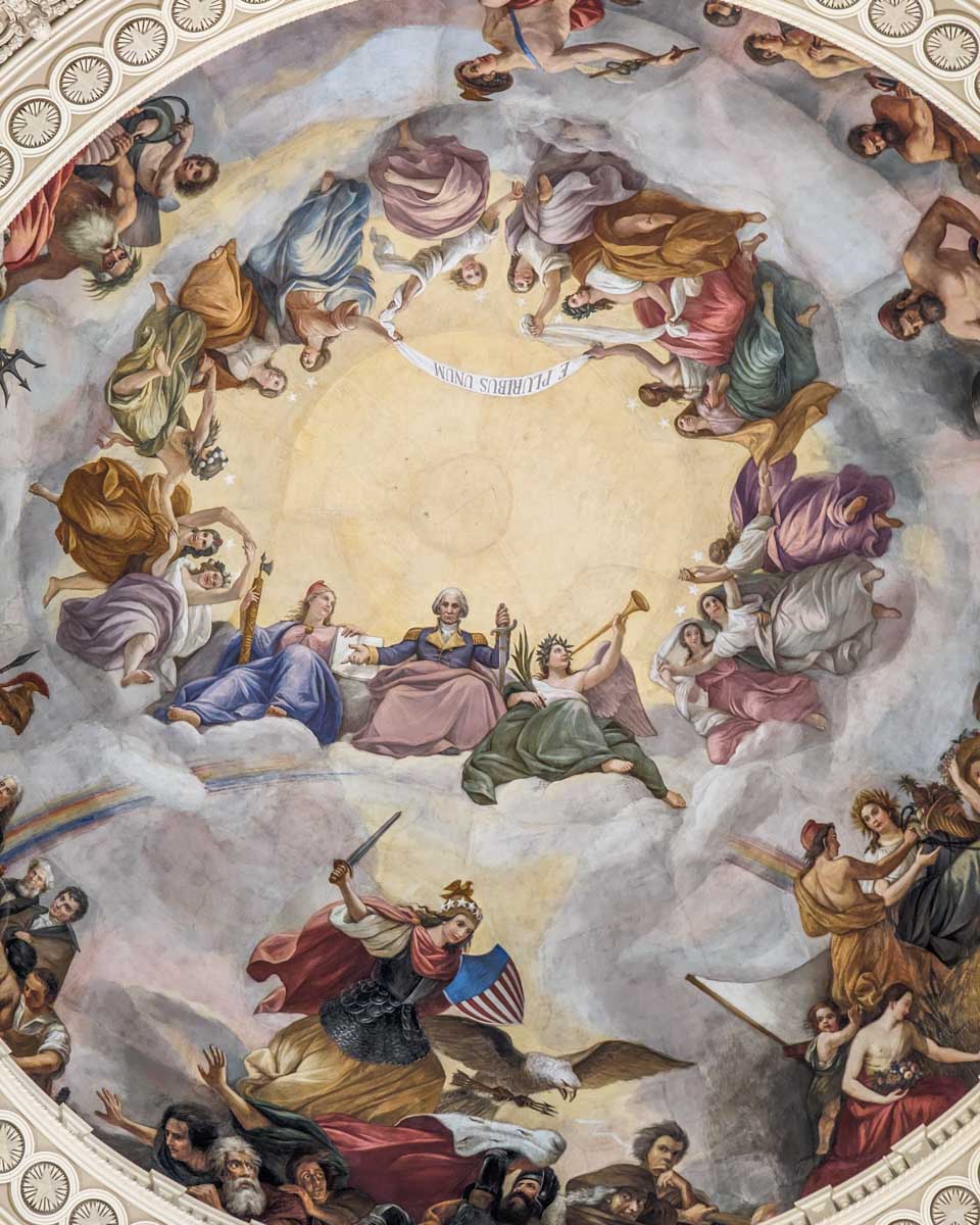 Artwork on the roof of the United States Capitol in Washington DC