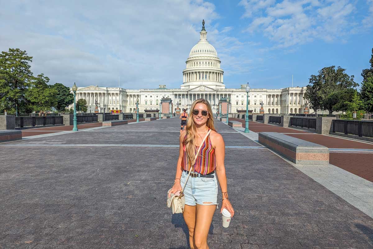 Bailey poses for a photo at the United States Capitol in Washington DC