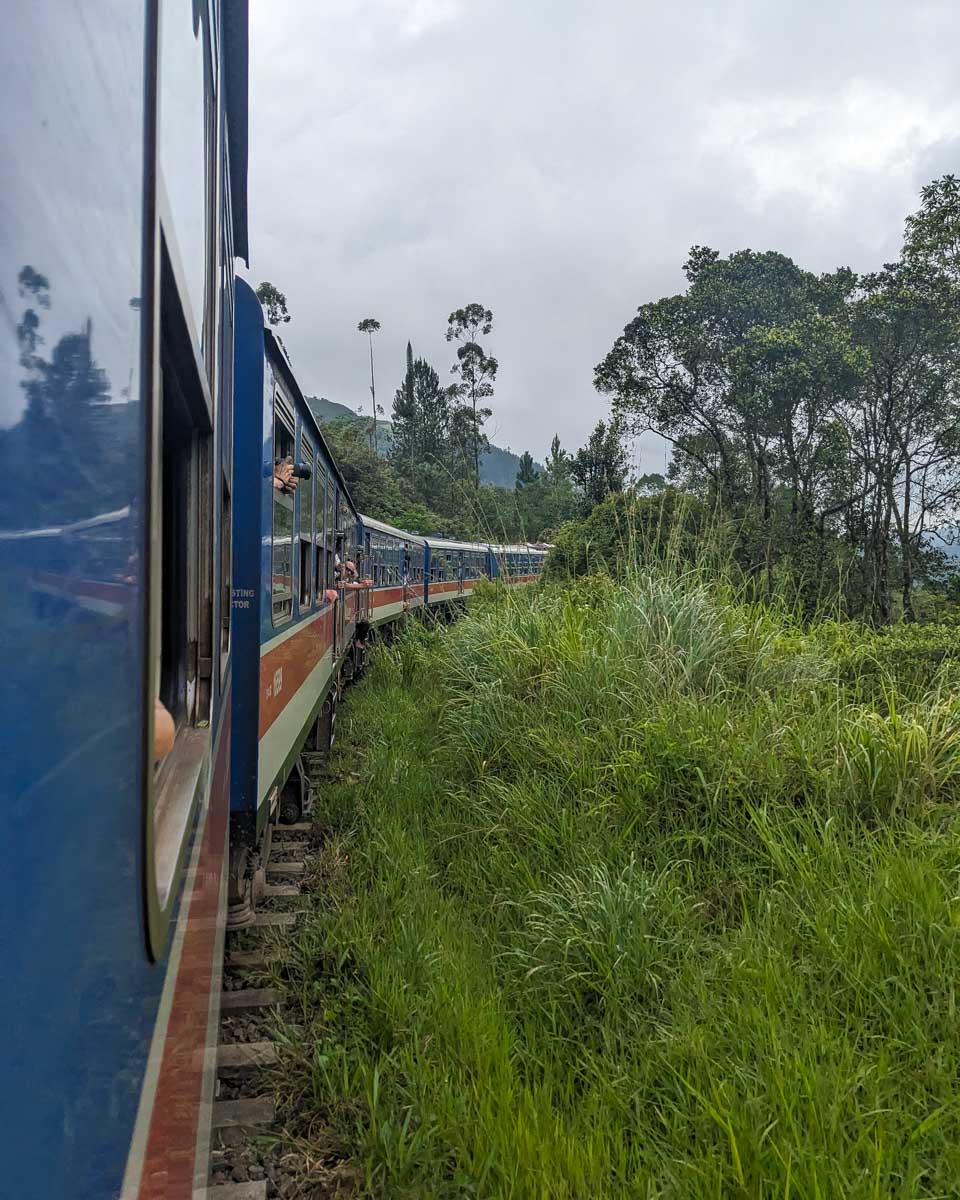 Coming around a bend on the train on the way to Ella Sri Lanka