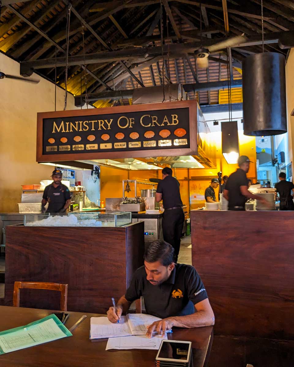 Inside the ministry of crab resturaunt Colombo Sri Lanka