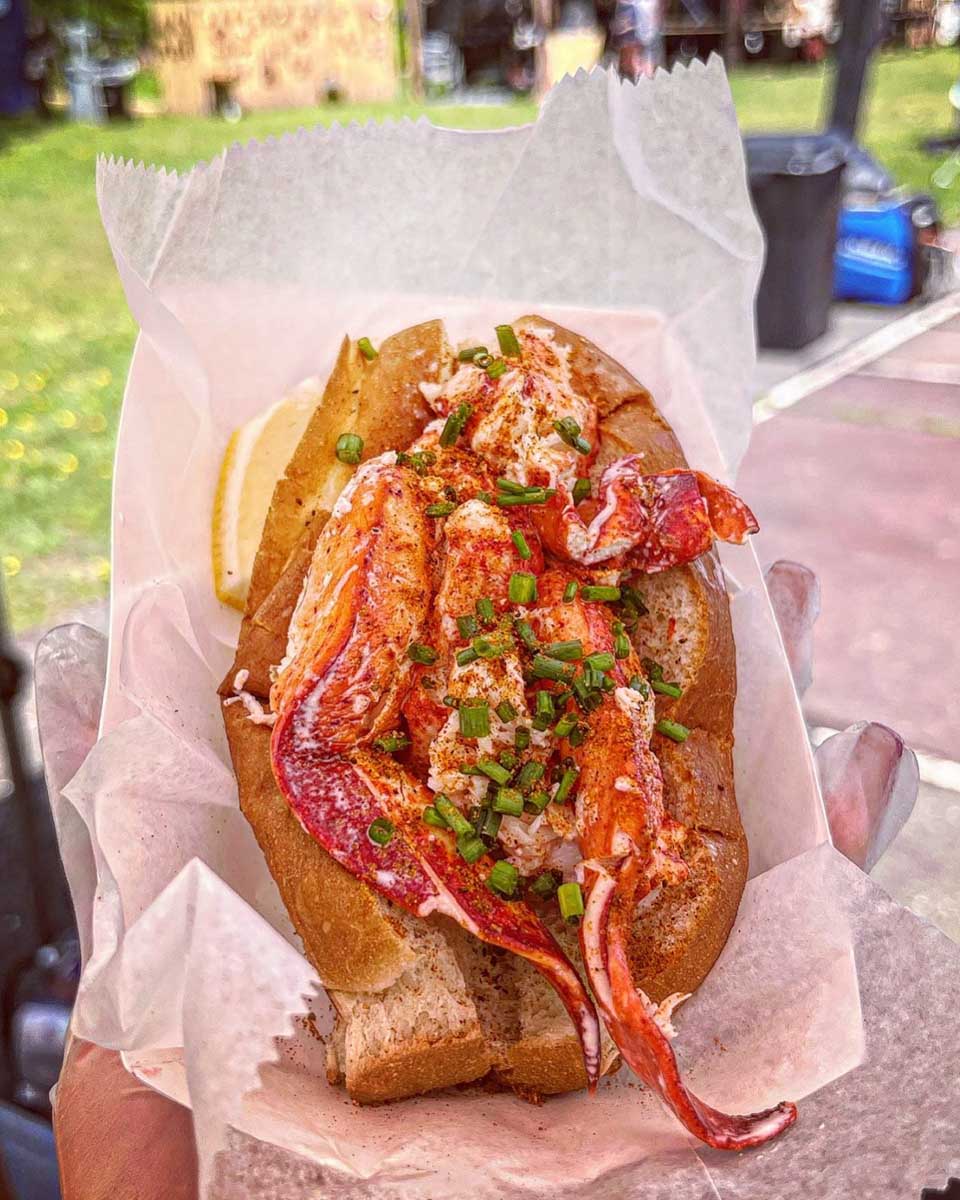 Lobster roll at the Brooklyn night Market in New York City