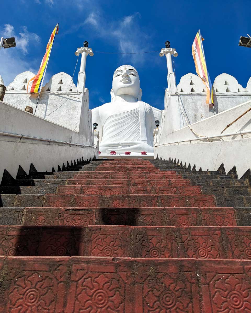 Looking up at the Big Buddha Kandy Sri Lanka