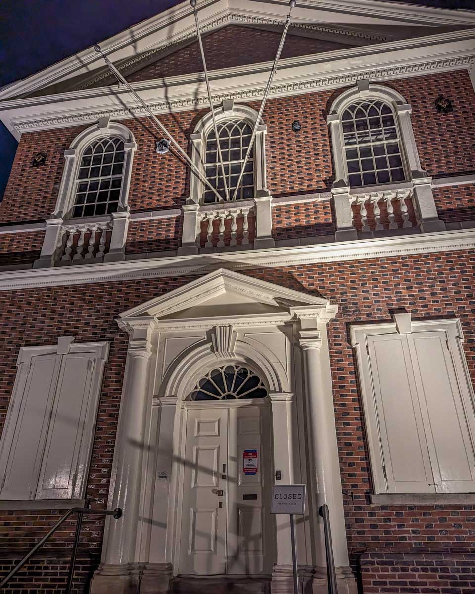 Old haunted building we visited on a night tour in Philadelphia