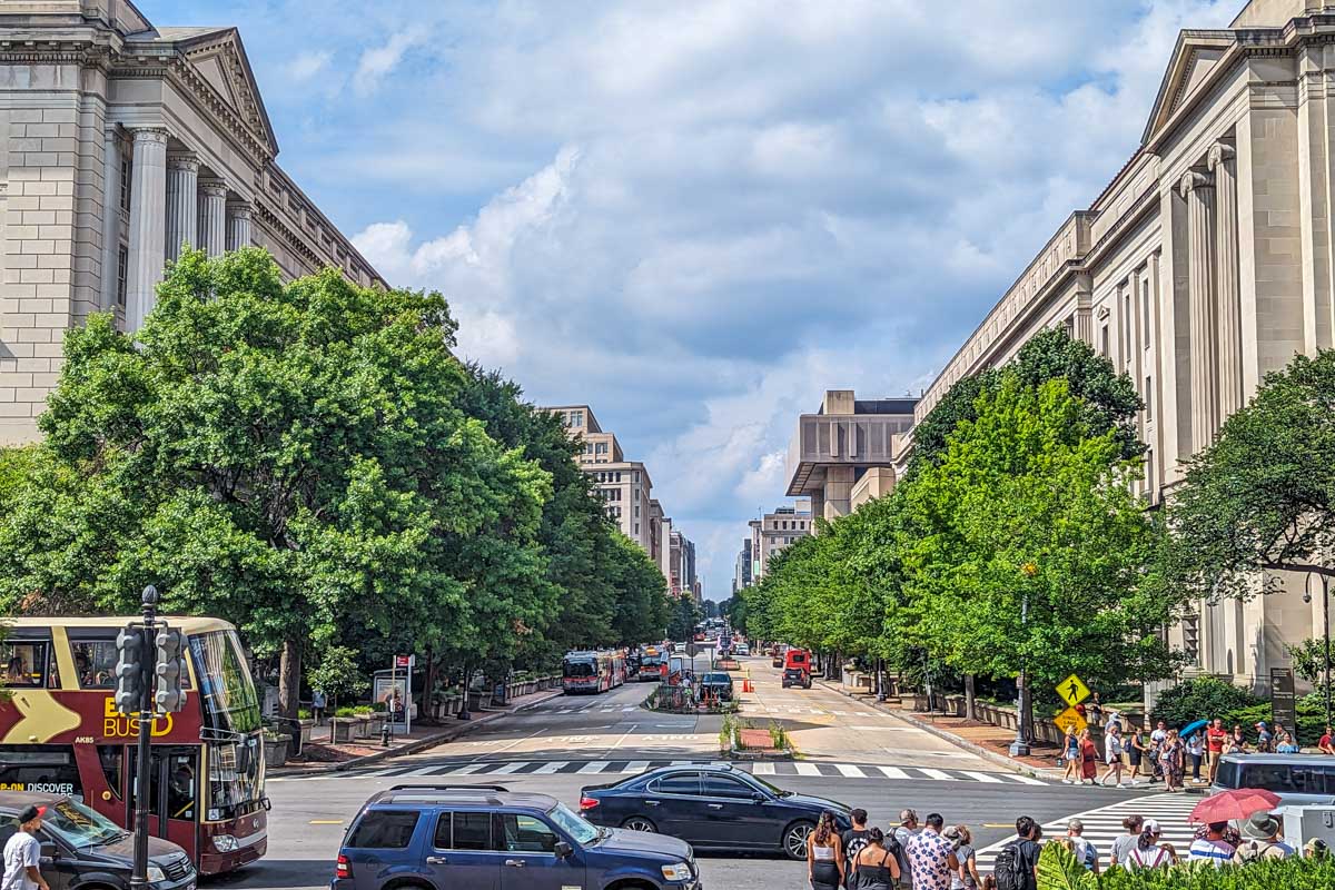 Scenic view of a street in Washington DC