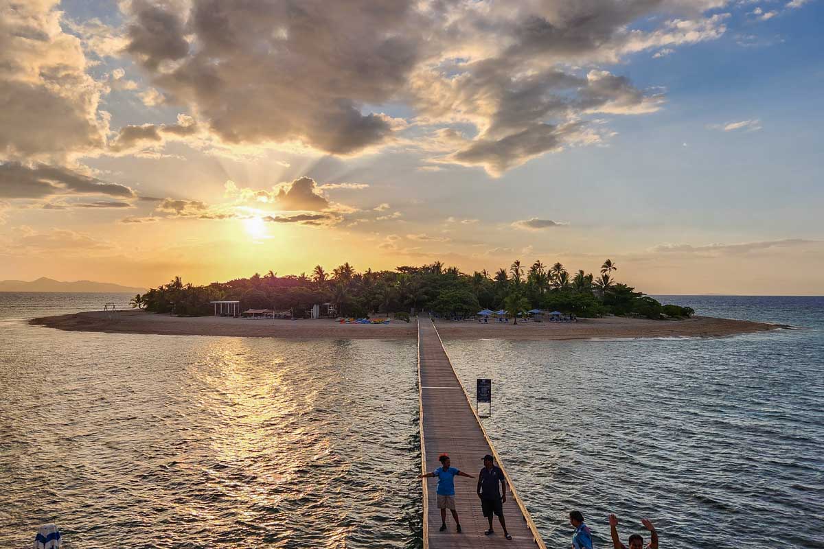 Sunset at Malamala Beach Club as we leave the island at the end of the day