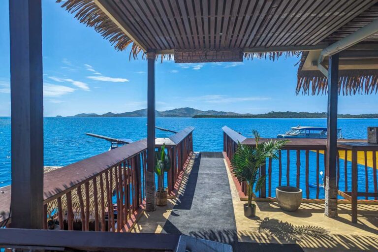 The upper platform and jump into the water at Seventh Heaven Fiji Floating Platform