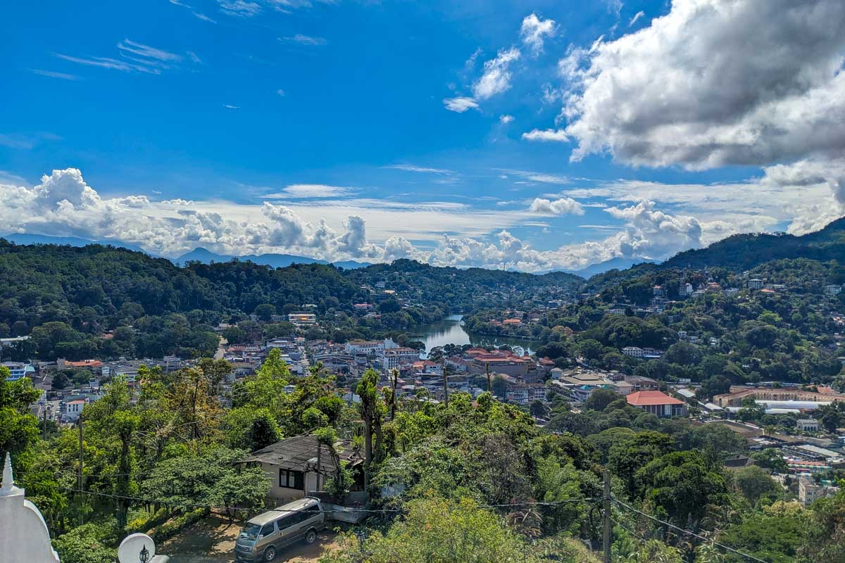 View from the top of the Big Buddha Kandy Sri Lanka